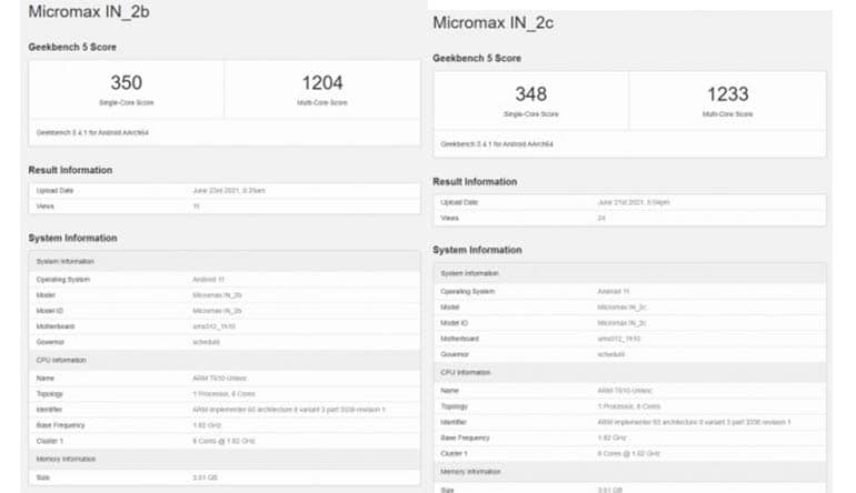 Micromax IN 2B and 2C Specs and Rumors