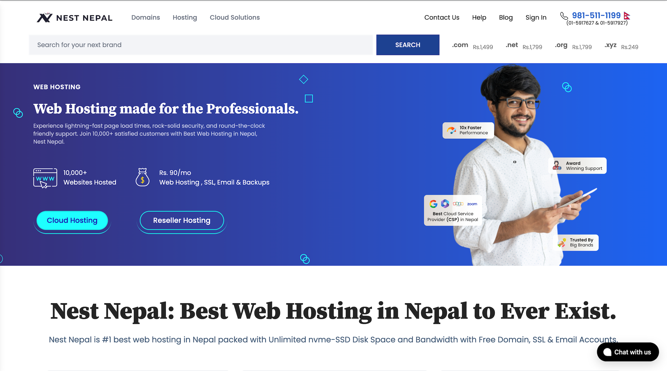 Nest Nepal homepage